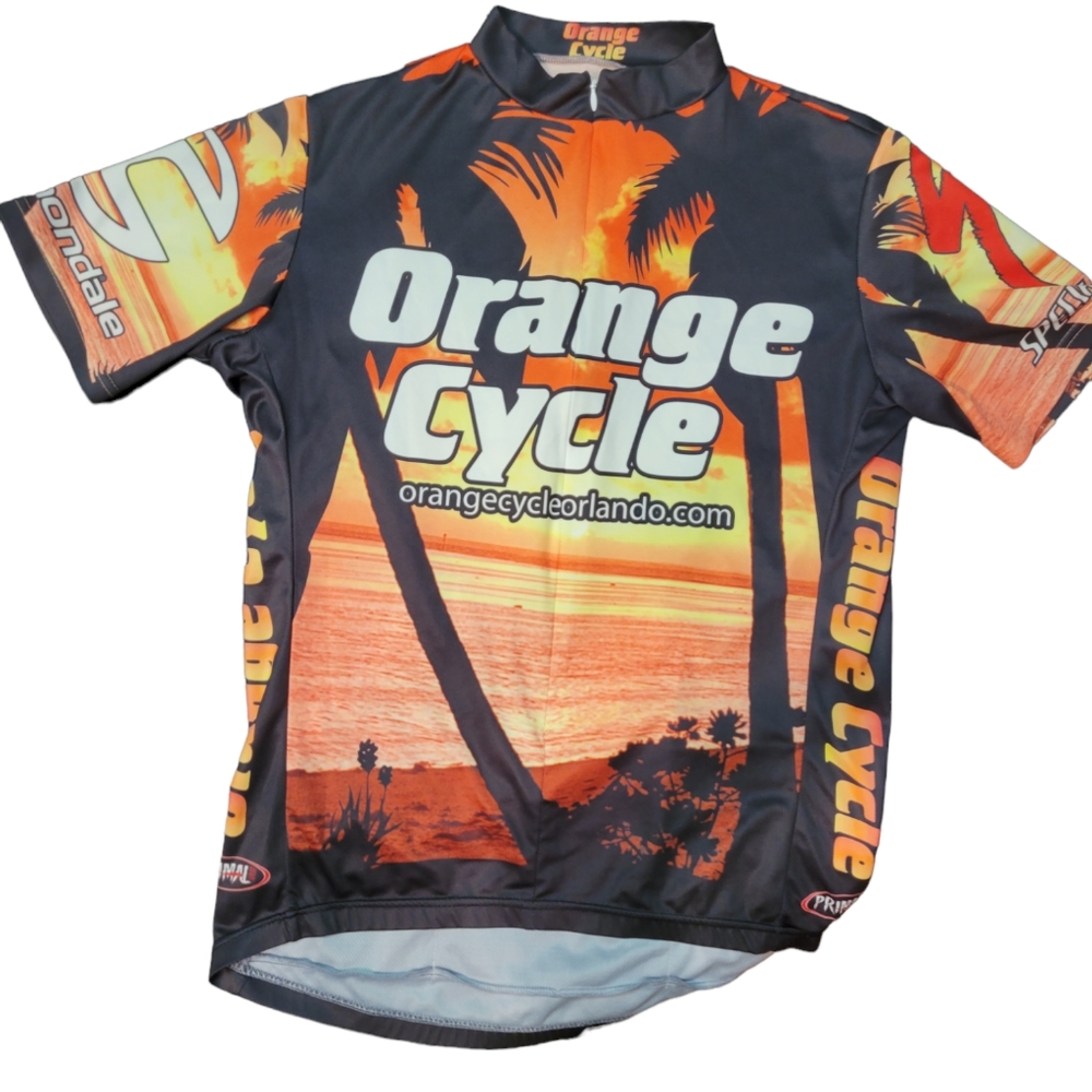 Orange Cycle Men's Sugoi Customized Polyester Cycle Jersey size large